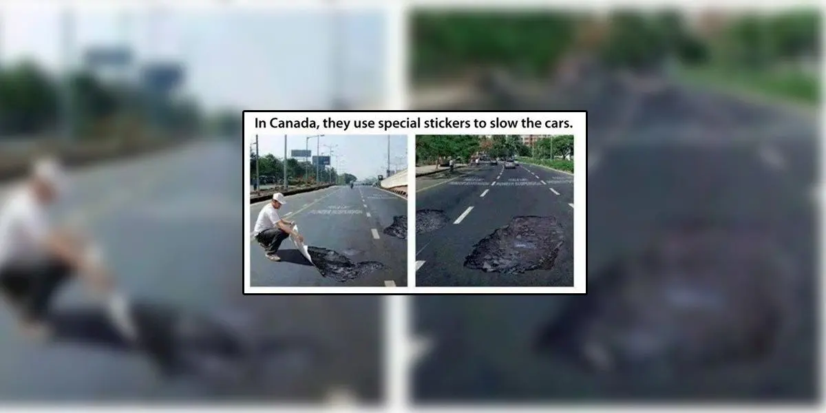 E adevărat că în Canada se pun stickere cu gropi pe șosele?