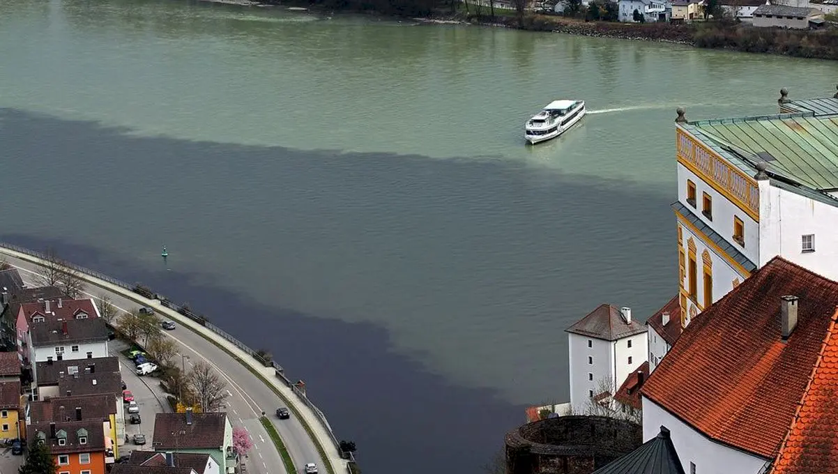 Cum arată locul unde se întâlnesc râurile Ilz, Inn și fluviul Dunărea?
