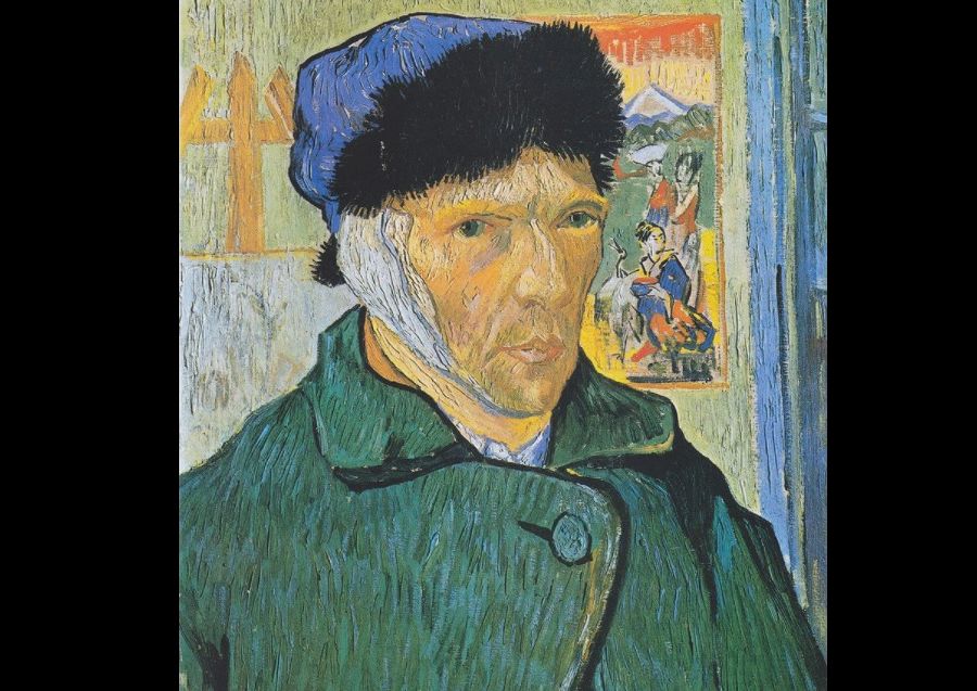 Van Gogh - Autoportret cu urechea bandajată - pictat în luna ianuarie a anului 1889