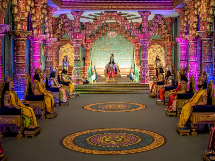 HYDERABAD, INDIA - FEBRUARY 15, 2020: Epic Mahabharata Film set inside Ramoji Film City