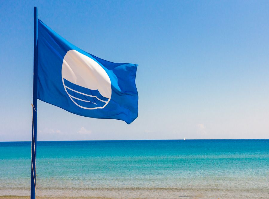 The Blue Flag is an international award for beaches and marinas.