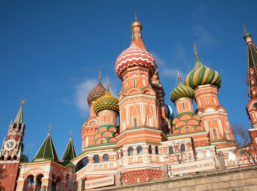 cathedral of st. basil in  moscow