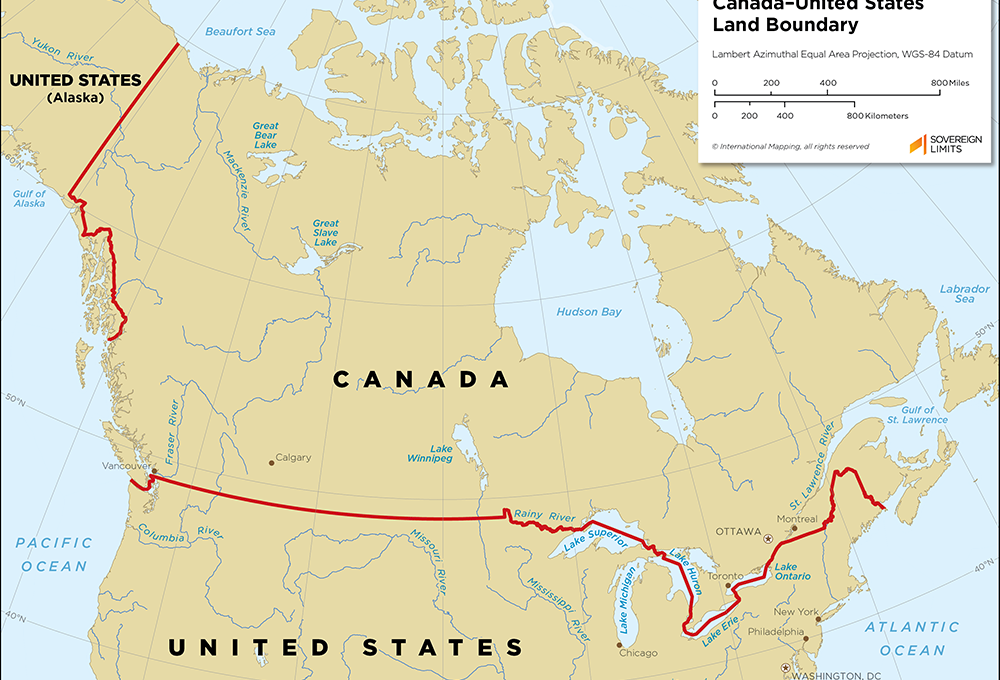 De ce Canada și SUA au granițe drepte?