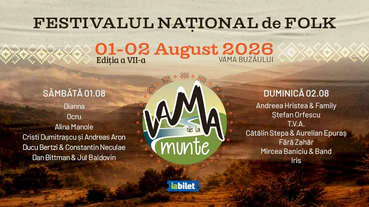 Festivalul Național de Folk „Vama de la Munte” aduce, pe 1 și 2 august: muzică live, activități pentru copii, experiențe în natură și seri cu foc de tabără