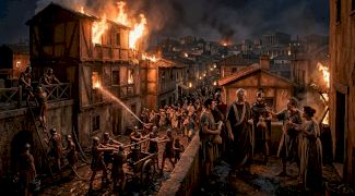 Povestea lui Marcus Crassus, pompierul care s-a îmbogățit din stingerea incendiilor. Romanul lua banii înainte de intervenție